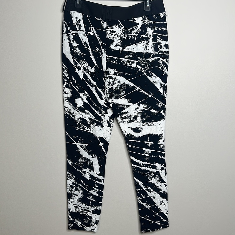 Helmut Lang Abstract Marble Jogger Style Black Wh… - image 3